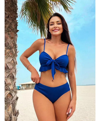 Traje De Baño Sexy Bikini Para Mujer Con Falda 3 Piezas