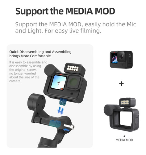 Imagen 5 de 10 de Estabilizador Gopro 11/10/9/8 Insta360 Inalámbrico Osmo Anti