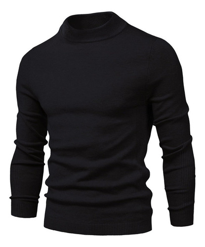 Sweater Cuello Alto Moda Hombre Invierno Mantener Caliente