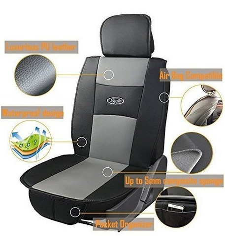 Imagen 5 de 7 de Big Ant Waterproof Universal 2 Pcs Asiento De Coche Fundas D