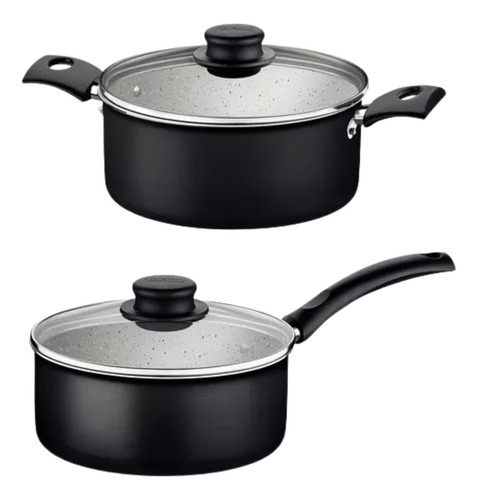 Jogo De Panela Tramontina Linz 10 Peças Conjunto De Alumínio Preto Com Revestimento Antiaderente Starflon Max Para Cozinha Completa Durabilidade Extra Turim Kit De Caçarolas E Panelas