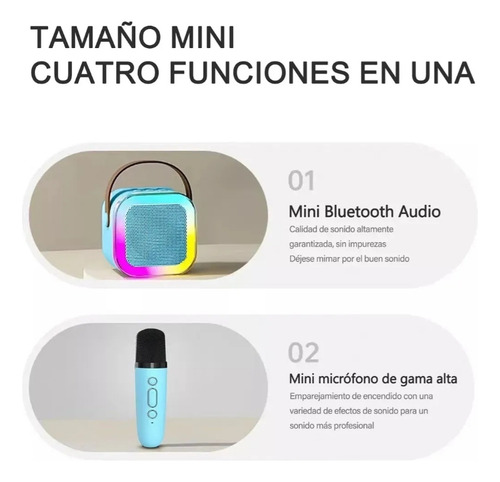 Máquina De Karaoke Altavoz Bluetooth Para Niños 2 Micrófonos Azul