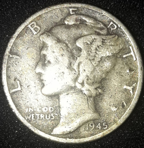 Imagem 2 de 4 de Moeda One Dime Ano 1945 Estados Unidos