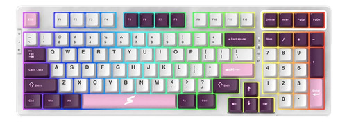 Teclado Gamer Mecânico Superframe Fusion Pro, Rgb Blu/wire Branco