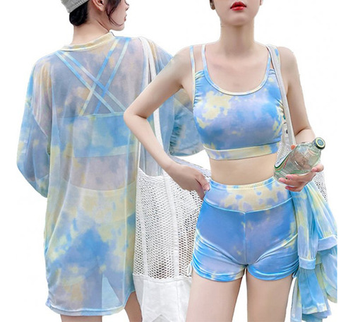 Conjunto De Traje De Baño Delgado De Tres Piezas Para Mujer