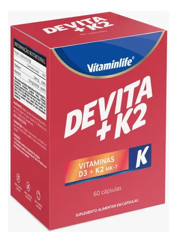 Devita + K2 60 cápsulas (vitaminas D3 + K2) - Sabor Vitaminlife sin sabor