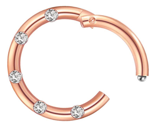2x Anillo De Nariz Falso De Cristal De Acero Inoxidable Sin