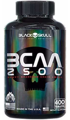 Bcaa 2.500mg 400 Tabletes - Black Skull 