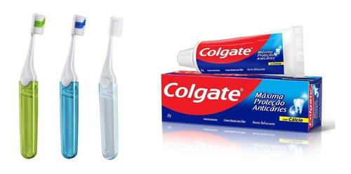 Kit C/30 Escova Dental De Viagem + Cr. Dental Colgate Mini