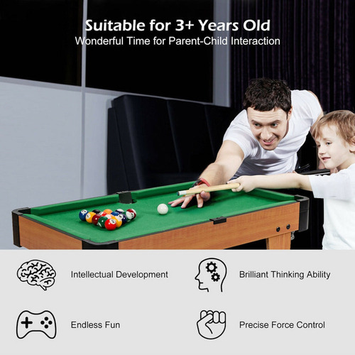 Mini Juego Mesa De Billar Tabla De Pool 49x28x17 Accesorios