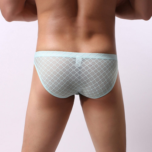Calzoncillos De Encaje Transparente De Color Puro Para Hombr