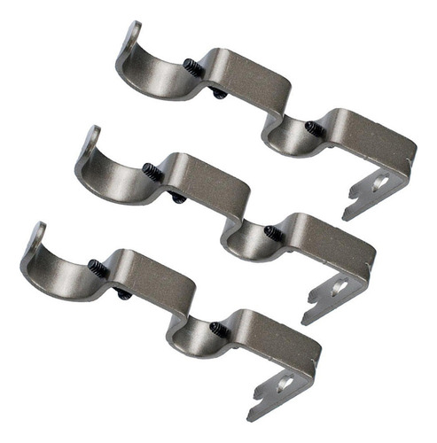 Soporte De Barra De Cortina Doble Gris De 6 Piezas De