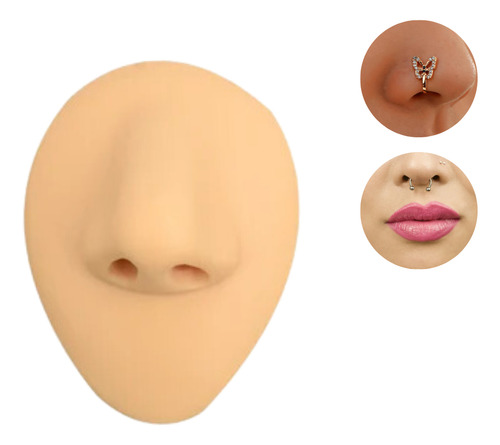 Nariz Silicona Para Práctica Perforación Exhibidor Piercing Color Piel