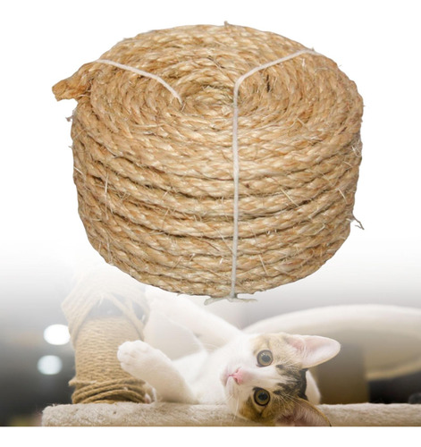 Cuerda Trenzada De Sisal, Poste Rascador Para Gatos 8mmx30m