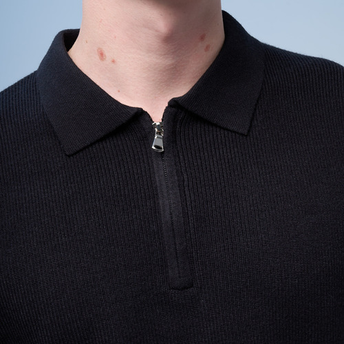 Sweater Hombre Polo Medio Cierre Premium Cara Cruz Jeans