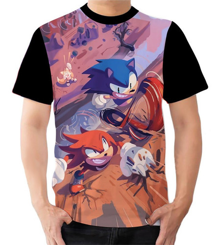 Camisa Camiseta Knuckles E Sonic O Ouriço Corrida