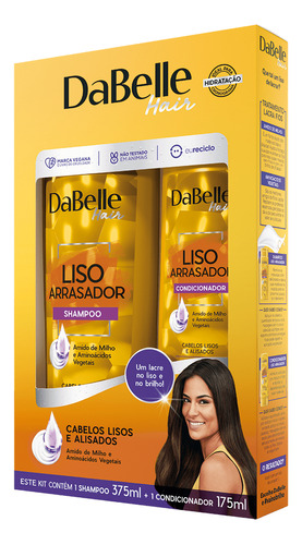 Kit Dabelle Shampoo 375ml + Cond 175ml Liso Arrasador