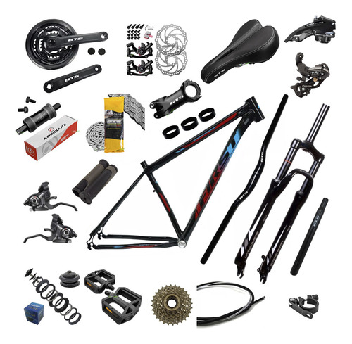 Kit Bicicleta Aro 29 Quadro Alumínio Montagem 21v Feminino