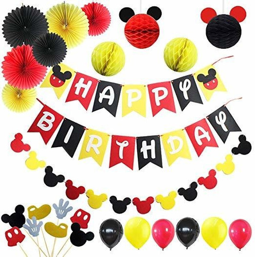 Locca Mickey Mouse Suministros De Fiesta, 1er 2º Cumpleaños 