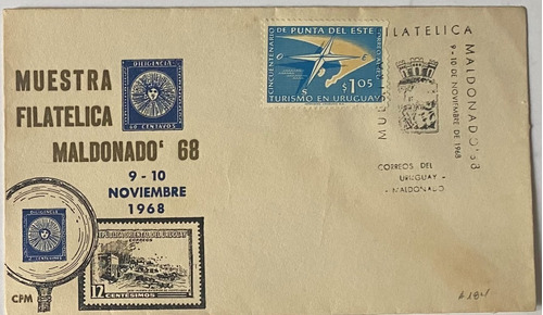 Sobre Primer Día, 1968, Turismo En Uruguay, A184 Sp6