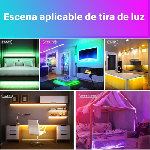Imagen 3 de 9 de Kit De Luces De Tira Led 10m Control Bluetooth Y Sinc Música