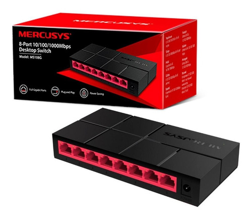 Switch 8 Portas Mercusys  Ms108g Gigabit 10/100/1000mbps