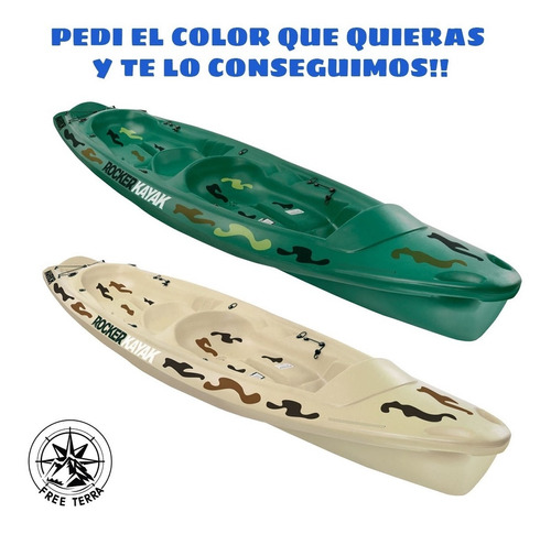 Kayak Rocker Warrior Camuflado Pesca Recreacion Pei°