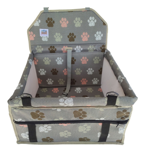 Imagem 4 de 5 de Cadeirinha Assento Pet Carro Cesto Para Cão Gato Cor Estanho