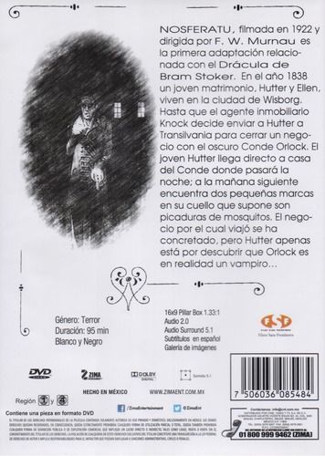 Imagen 2 de 3 de Nosferatu 1922 Una Sinfonia Del Horror Pelicula Original Dvd