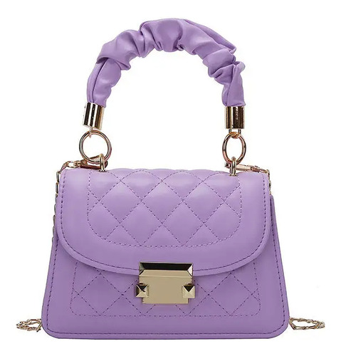 Bolsa Feminina Pequena Fashion Transversal Luxo Bolsinha Cor Lilás