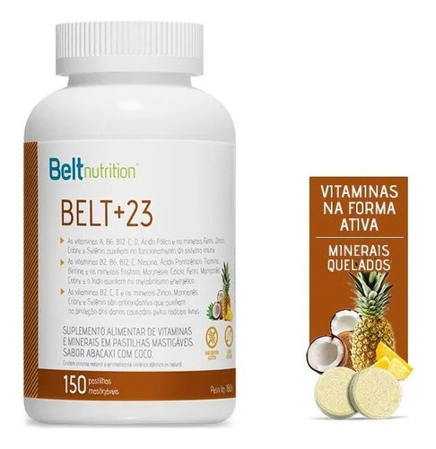 Multivitamínico Belt +23 - Abacaxi Com Coco 150 Pastilhas 