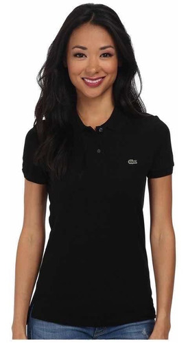 Playera Negra Tipo Polo Lacoste