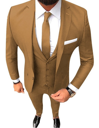 Trajes Hombre Importados Entallados Con Camisa Elastizada