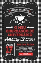 Comprar Convite Churrasco Aniversário Churrasco Festa Digital