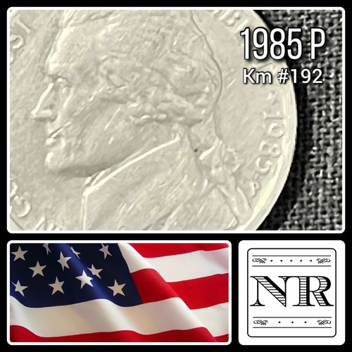 Estado Unidos - 5 Cents - Año 1985 P - Km #192 - Jefferson