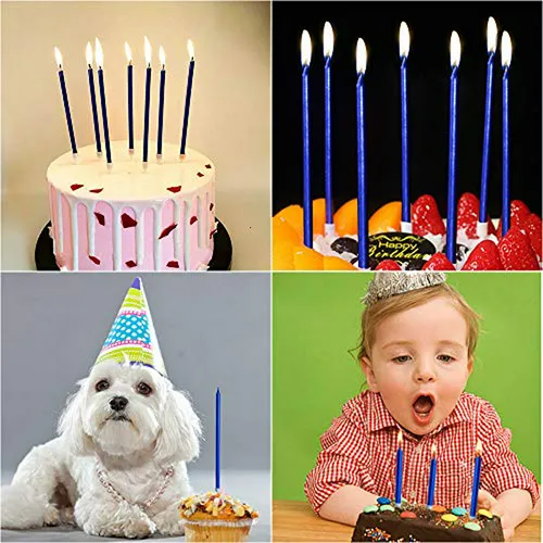 Xnova - Velas Largas Y Finas Para Pastel De Cumpleaños, Colo