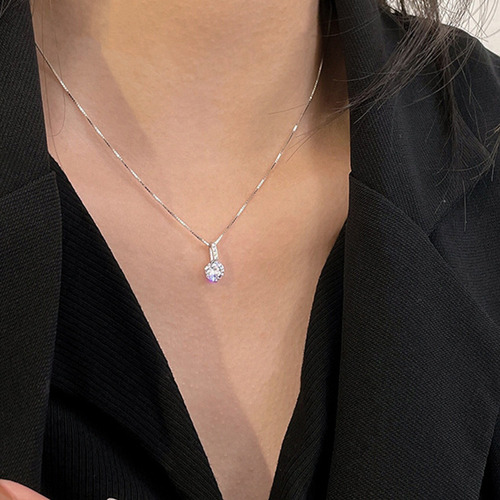 Collar De Diamantes De Plata Collares De Moda Para Mujer