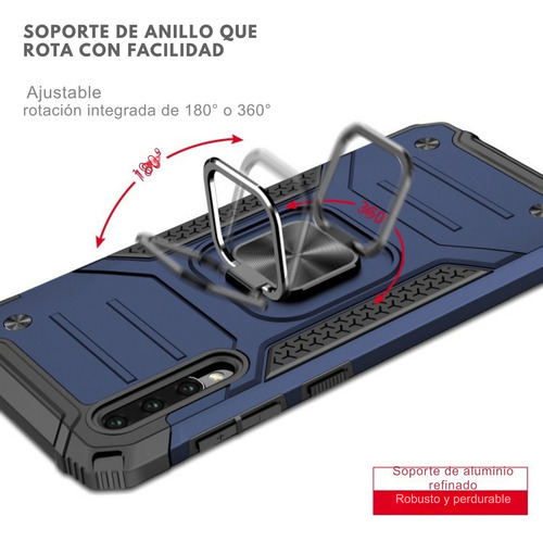 Funda Para Galaxy A50 Con Mica Varios Modelos Antigolpes Verde Shockcolor