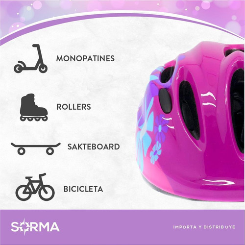 Imagen 4 de 10 de Casco Bicicleta Proteccion Skate Monopatin Niños Niñas