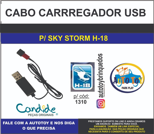 Sky Storm 1310- H-18-  -  Cabo Usb Carregador