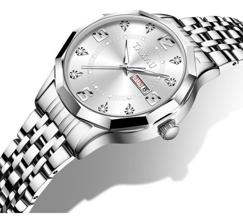 Taxau Reloj Femenino Impermeable Fino Elegante Blanco