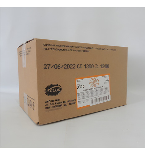 Chocolate Cobertura Stick Blanca Aguila X10kg Cod 3316