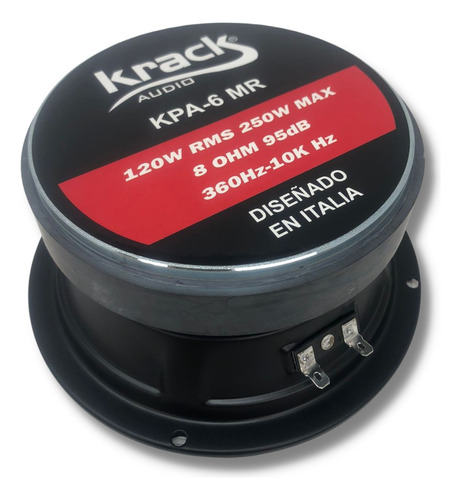 Bocina Tipo Medio Rango Krack Audio Kpa-06mr Para Carro/camioneta Color Negro 6 X 6 X 6 X 2 Unidades