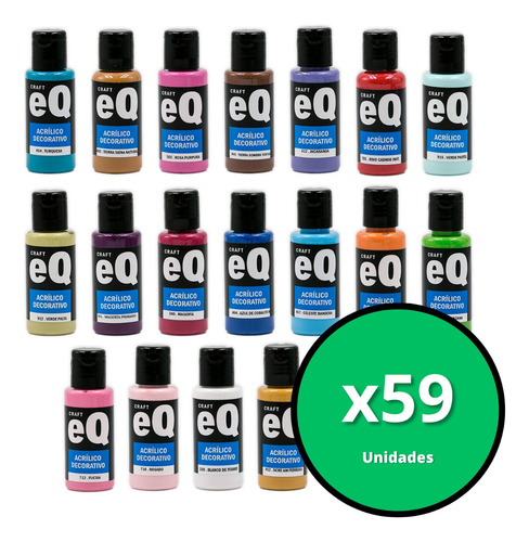 Pinturas Acrílicas Eq Arte Set 59 X 50cc