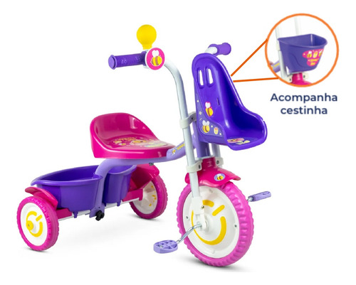 Triciclo Infantil Nathor Honey Bee - A Partir De 18 Meses