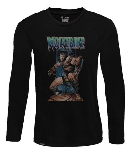 Camiseta Manga Larga Wolverine Pelicula Comic Lbo2