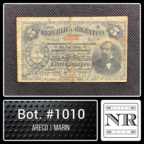 Argentina - 5 Centavos - Año 1895 - Bot. #1010 - A | M