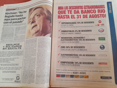Diario Clarin Menem Kirchner Mercedes Sosa 15 05 2003 (Usado)