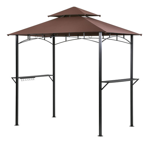 Gazebo De Parrilla De 8 X 5 Pies, Toldo De Doble Nivel, Para