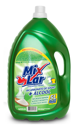 Lava Roupas Líquido Com Bicarbonato De Sódio Mix Lar - 5l